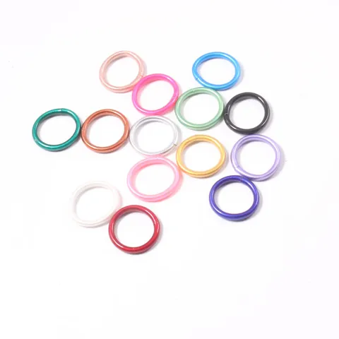 Minimalist Colorful Jelly Ring For Women Men Gold Foil Glitter Band Ring Fashion Jewelry Everyday Accessory Gift