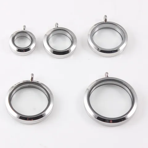 Stainless Steel Round Floating Locket Pendant Screw Twist Glass Frame For DIY Jewelry Making Memorial Photo Charms Gift