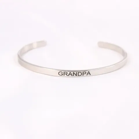 Minimalist Stainless Steel Engraved Bangle For Men Women Inspirational Letter Cuff Bracelet Adjustable Fashion Jewelry Gift