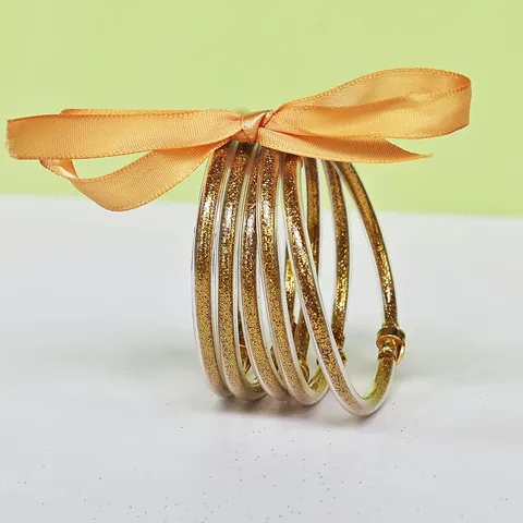 Handmade Multilayer Silicone Glitter Jelly Bangles For Women Sparkling Hand Jewelry With Metal Lotus Clasp And Ribbon Decoration