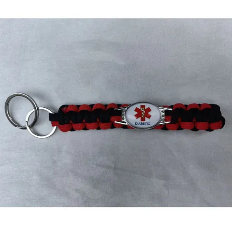 Paracord Medical Alert Keychain For Type 2 Type 1 Diabetic Epilepsy Patients Emergency Identification Key Ring Holder