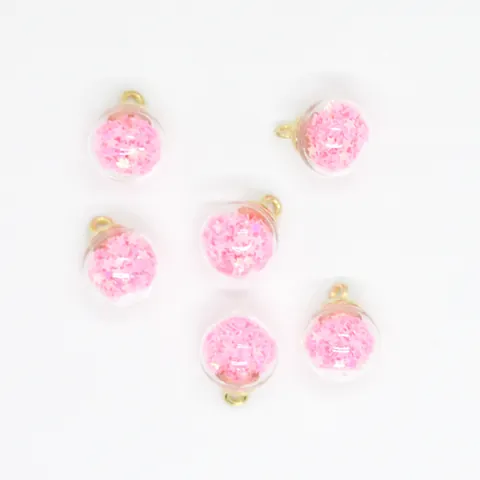 16mm Colorful Star Glass Ball Pendants For DIY Earring Jewelry Making Accessories Alloy Cap Star Pattern Round Charms