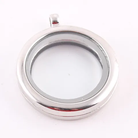 Ciondolo Medaglione Rotondo da 30mm DIY Apribile in Lega e Vetro per Creazione Collane Donna Gioielli di Moda Accessorio Artigianale