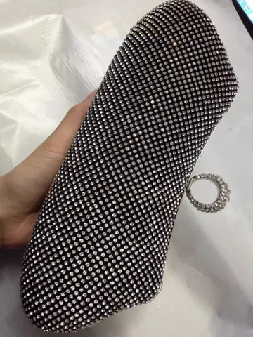 Bolso de Noche de Lujo con Diamantes de Imitación para Mujer Cartera Rígida Brillante para Boda y Fiesta con Pavé de Strass