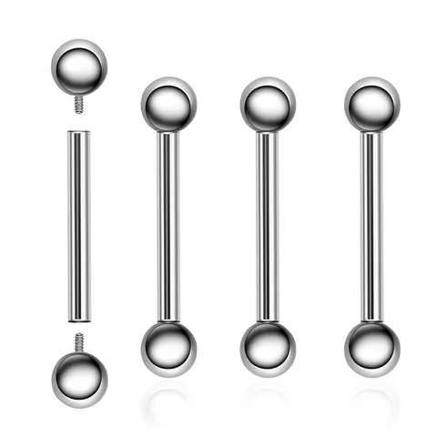 Barrette Piercing in Titanio a Filettatura Interna per Lingua Orecchio Labbro F136 G23 Parti di Ricambio per Gioielli da Corpo Unisex