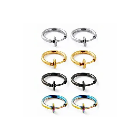 Minimalistische Edelstahl Ohrringe Ohne Ohrloch Für Damen Herren Punk Runde Clip-On Fake Ohrclips Mode Schmuck Zubehör