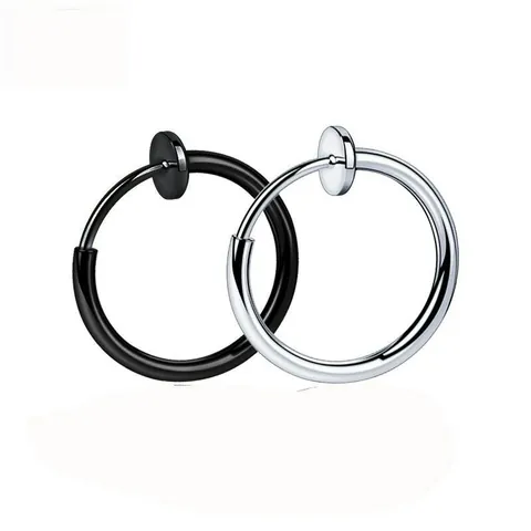 Minimalistische Edelstahl Ohrringe Ohne Ohrloch Für Damen Herren Punk Runde Clip-On Fake Ohrclips Mode Schmuck Zubehör