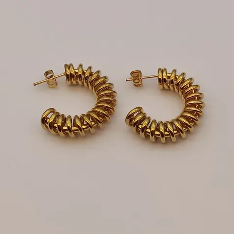 Edelstahl Feder Twist Ohrringe Für Damen Personalisierte Minimalistische Vergoldete Spiral Geometrische Ohrringe Schmuck