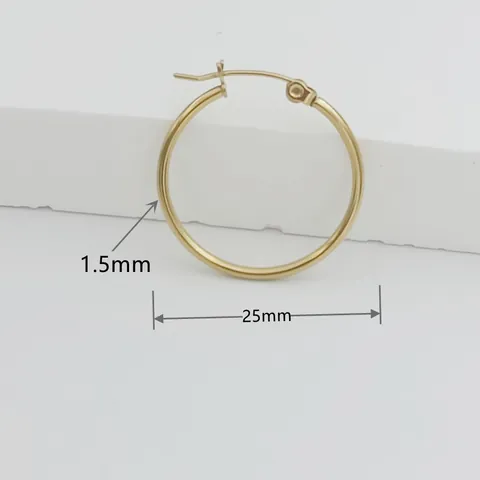 Edelstahl Minimalistische Creolen Für Damen 1.5mm Durchmesser 18K Vergoldet Geometrische Runde Kreis Ohrringe Schmuck Geschenk