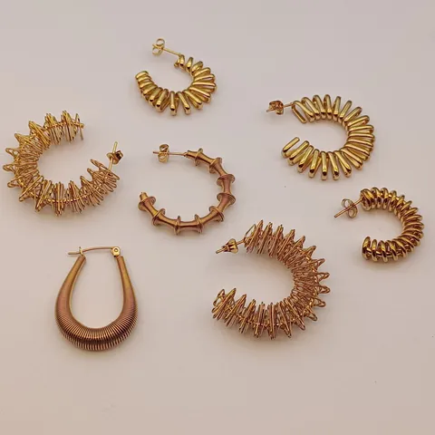 Edelstahl Feder Twist Ohrringe Für Damen Personalisierte Minimalistische Vergoldete Spiral Geometrische Ohrringe Schmuck