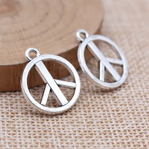 Vintage Zinklegering Vredesteken Hanger DIY Sieradenaccessoires Antiek Zilver Antiek Brons Retro Stijl Bedel