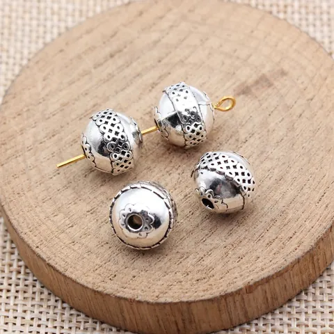 Antiek Zilveren Sferische Patroon Tussenkralen Zinklegering DIY Sieraden Maken Bevindingen Vintage Kralen Accessoires