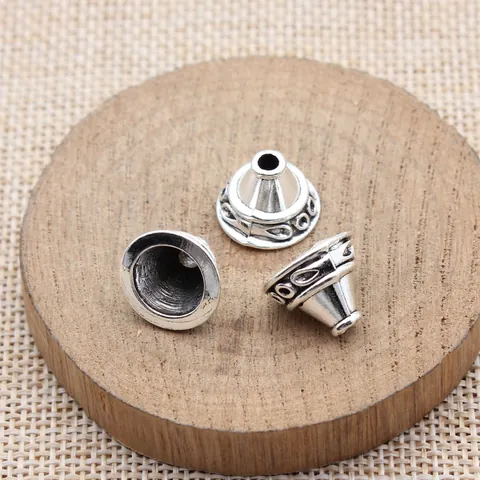 Zinklegering Antiek Kralenkegels Kwastjeskappen Hol Reliëf Tussenkralen Voor DIY Sieraden Maken Bevindingen Vintage Charms