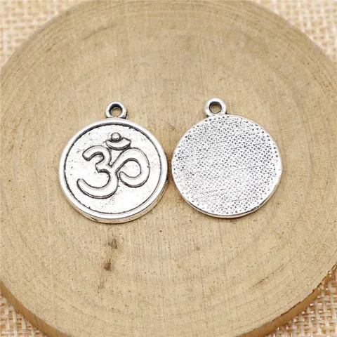 Vintage Om Symbool Legering Hanger Antiek Zilver Goud Rond Religieus Yoga Meditatie Charms Voor DIY Sieraden Maken Accessoires