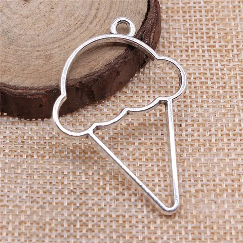 Vintage Alloy Ice Cream Shape Open Bezel Pendants For DIY Resin Jewelry Making Findings Handcrafted Pendant Accessories