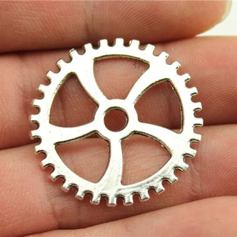 Ciondoli a Ingranaggio in Lega di Zinco Vintage Stile Steampunk Industriale Charms per Creazione Gioielli Fai da Te Argento Bronzo