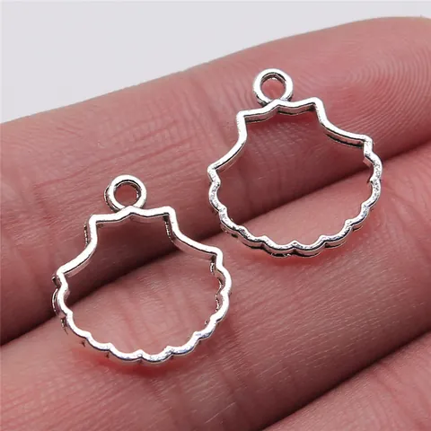 Vintage Hollow Shell Pendant Ocean Animal Theme Antique Silver Alloy Charms For Handmade DIY Jewelry Making Accessories
