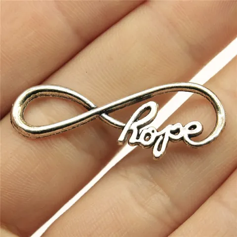 Vintage Alloy Hope Infinity Symbol Connector Charm For DIY Bracelet Necklace Making Jewelry Findings Antique Bronze Silver