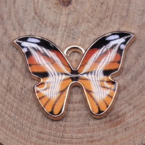 Pendentif Papillon en Métal Accessoire de Bijoux Fai-Maison Émail Animal Papillon Charme pour Collier Bracelet Boucle d'Oreille