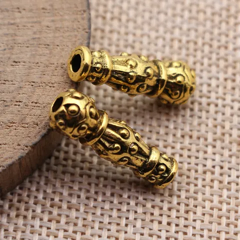 Vintage Antiekgoud Legering Imam Gebedskralen Rosary Retro Reliëf Tussenkralen Voor DIY Religieuze Sieraden Maken Accessoires
