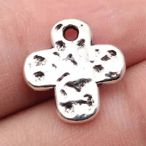 Hammered Cross Pendant Zinc Alloy DIY Jewelry Making Findings Retro Metal Charm For Necklace Bracelet Craft Accessories
