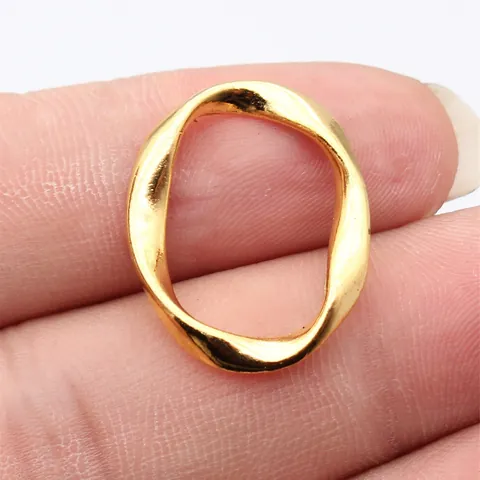 Vintage Unregelmäßig Ausgeschnitten Verdreht Geometrisch Oval Ring Anhänger Charms Zinklegierung Galvanisiert DIY Schmuckherstellung