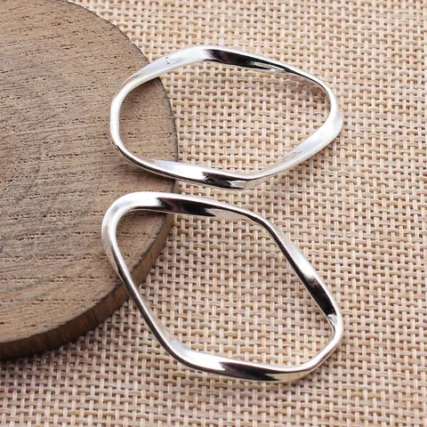 Colgantes de Anillo Ovalado Geométrico Retorcido Hueco Irregular Aleación de Zinc DIY Joyería Vintage Zakka Accesorios