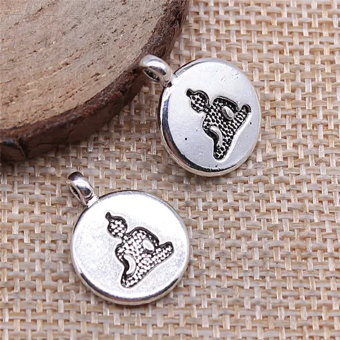 Vintage Double Sided Buddha Statue Charm Zinc Alloy Metal Pendant Only For DIY Jewelry Making Findings Necklace Bracelet Crafts Accessories