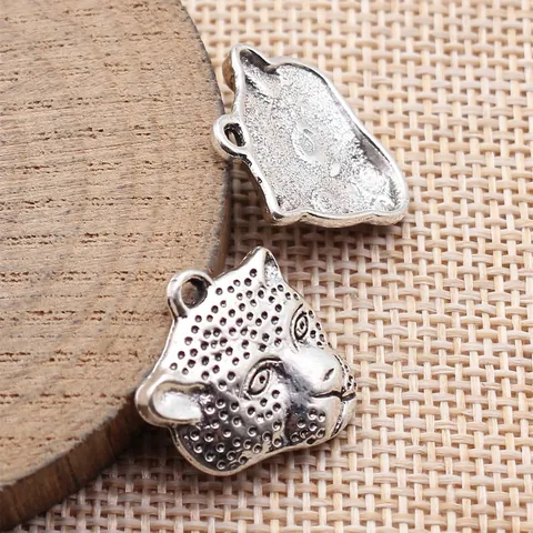 Vintage Antiksilber Leopard Kopf Legierung Anhänger Für DIY Schmuckherstellung Halsketten Armbänder Zubehör Handwerk Leopard Charm