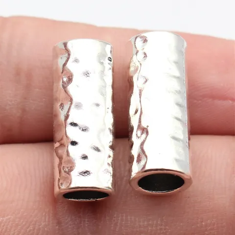 Vintage Zinc Alloy Hammered Tube Beads Retro Dreadlock Beads Large Hole Spacer Beads For DIY Jewelry Making Accessories For Women Men