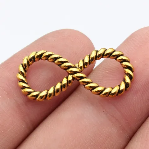 Infinity Symbol Jewelry Connector Antique Zinc Alloy Rope Texture Retro DIY Charms Accessories For Jewelry Making Findings