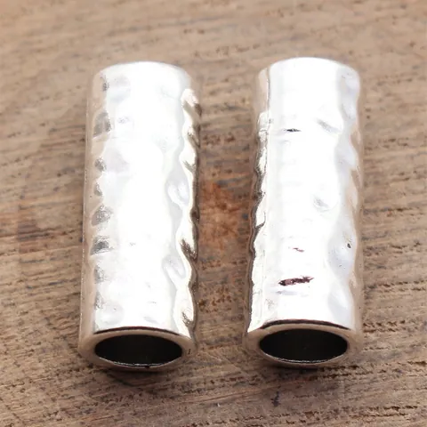 Vintage Zinc Alloy Hammered Tube Beads Retro Dreadlock Beads Large Hole Spacer Beads For DIY Jewelry Making Accessories For Women Men