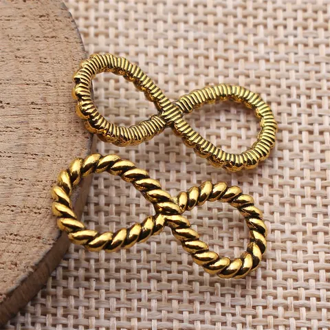 Infinity Symbol Jewelry Connector Antique Zinc Alloy Rope Texture Retro DIY Charms Accessories For Jewelry Making Findings