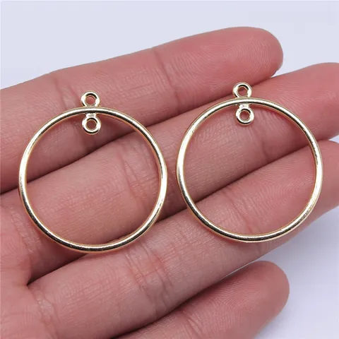 Vintage Zinc Alloy Round Hoop Earring Pendant Electroplated Gold Jewelry Connector For DIY Necklace Bracelet Accessories Women Jewelry Making