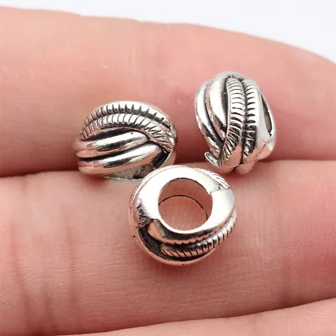 Antique Silver Geometric Textured Spacer Beads For Dreadlocks DIY Jewelry Making Accessories