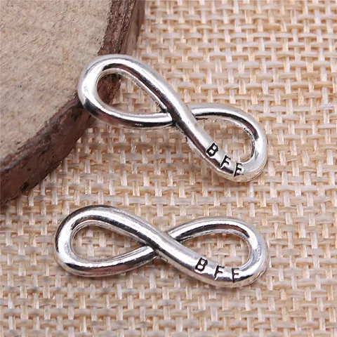 Vintage Zinc Alloy Infinity Symbol Connector Charms With BFF Lettering For DIY Necklace Bracelet Jewelry Making Supplies