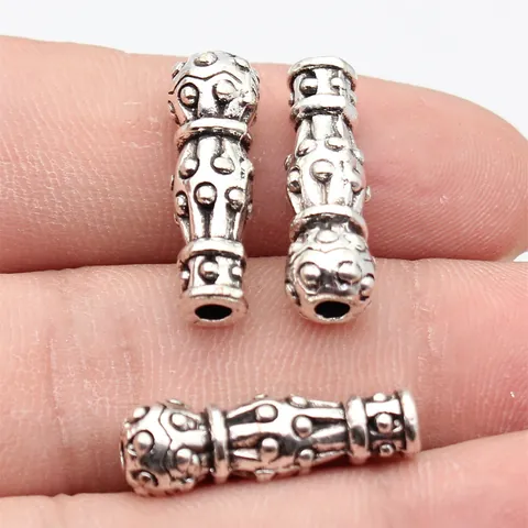 Vintage Antiksilber Zinklegierung Säulenartige Imam Gebetsperlen Für Tasbih Schmuckherstellung DIY Zwischenperlen
