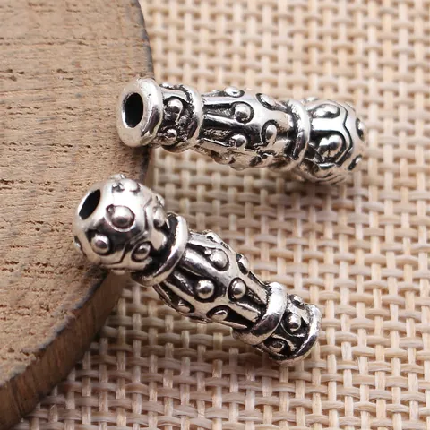 Vintage Antiksilber Zinklegierung Säulenartige Imam Gebetsperlen Für Tasbih Schmuckherstellung DIY Zwischenperlen