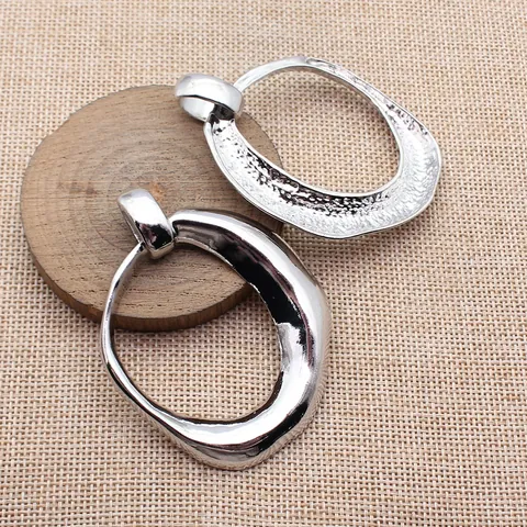 Colgante de Anillo Grande Geométrico Irregular de Aleación de Zinc Vintage Galvanizado Gran Dije Martillado para Fabricación de Joyas DIY Collares Accesorios
