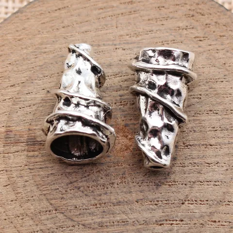 Capuchon de Gland en Cône Martelé Argent Antique en Alliage de Zinc DIY Embouts de Cordon pour Fabrication de Bijoux Accessoires Rétro