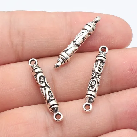 Zinc Alloy Carved Bar Connectors For DIY Jewelry Making Vintage Antique Silver Gold Plated Long Tube Links For Necklace Bracelet Craft Accessories