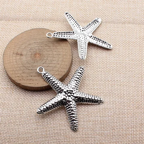 Großer Legierung Seestern Anhänger 66x60mm Strukturierte Seestern Charms Für DIY Schmuckherstellung Vintage Marine Stil Anhänger