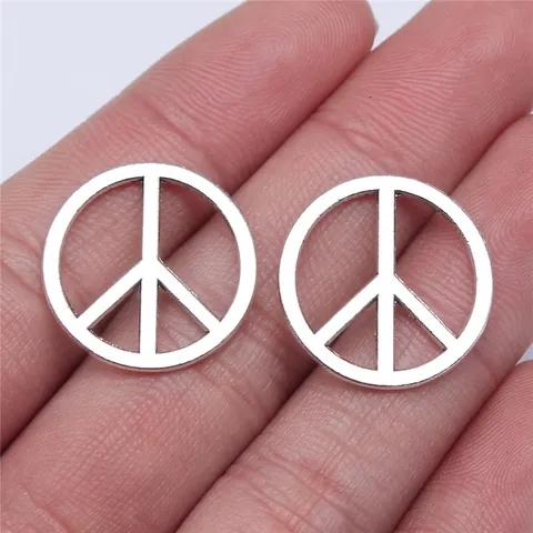 Antiek Zilver Vredesteken Hanger Zinklegering Ronde Holle Bedels Voor DIY Sieraden Maken Vintage Stijl Accessoire