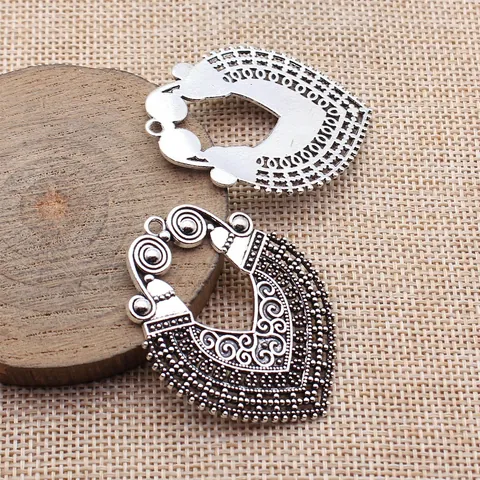 Bohemian Vintage Texture Alloy Pendant Hollow Spiral Pattern Antique Gold Silver Charms For DIY Earrings Necklace Jewelry Making