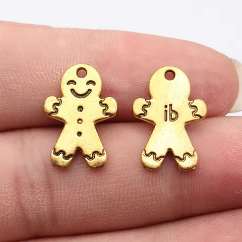 Vintage Zinklegierung Lebkuchenmann Charms Exquisite Galvanisierte Cartoon Feiertag Anhänger Für DIY Schmuckherstellung Handwerk Ohrring Halskette Armband Materialien