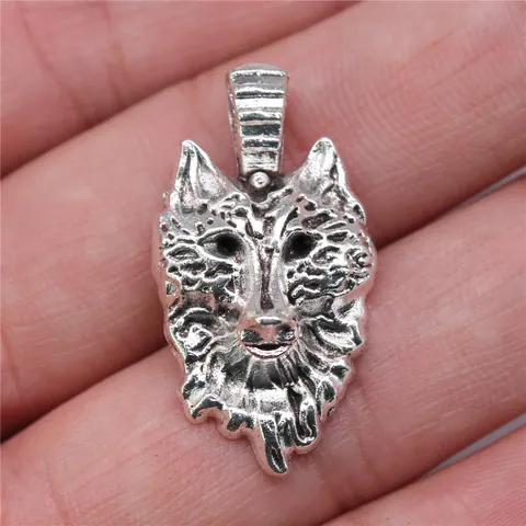 Retro Zinklegierung Wolfskopf Anhänger Für Schmuckherstellung DIY Antik Silber Bronze Tiercharms Tribal Craft Zubehör
