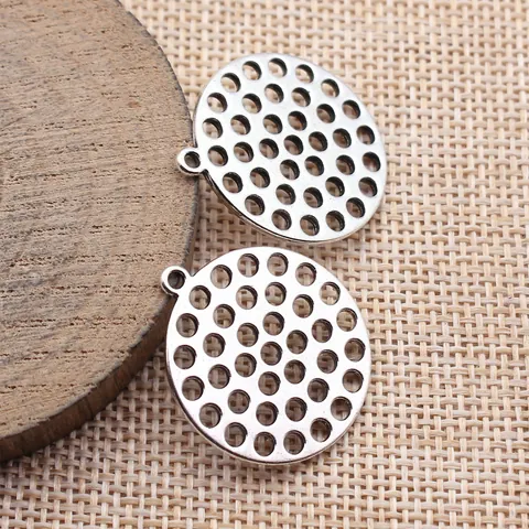 Zinc Alloy Round Multi-Hole Pendant Charms Electroplated DIY Jewelry Making Accessories Earring Necklace Connecting Base Findings