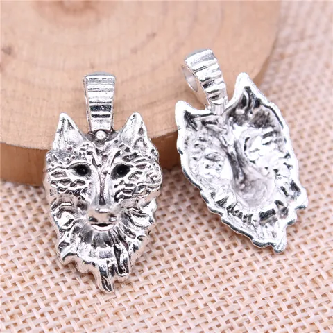 Retro Zinklegierung Wolfskopf Anhänger Für Schmuckherstellung DIY Antik Silber Bronze Tiercharms Tribal Craft Zubehör