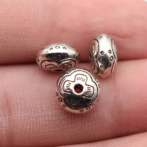 Antiek Zilveren Bloemen Textuur Legering Kralen Zinklegering Bloem Spacer Kralen voor Sieraden Maken DIY Armbanden Kettingen