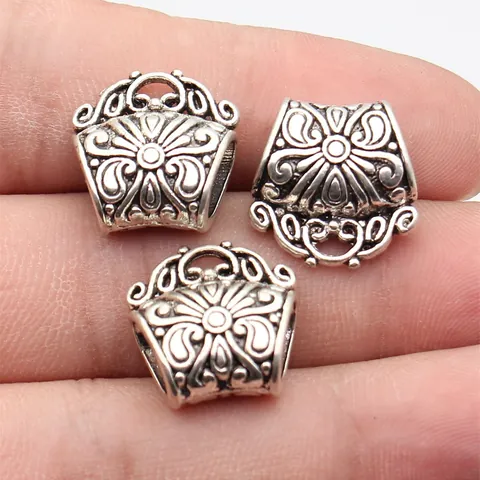 Antiek Zilver Zinklegering Gesneden Bloem Sjaalgesp DIY Hanger Connector Retro Sieraden Maken Benodigdheden
